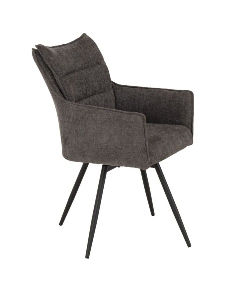 Lewis Carver Swivel Dining Chair - Grey Fabric
