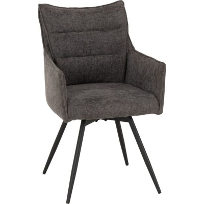 Lewis Carver Swivel Dining Chair - Grey Fabric