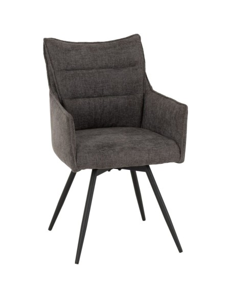 Lewis Carver Swivel Dining Chair - Grey Fabric