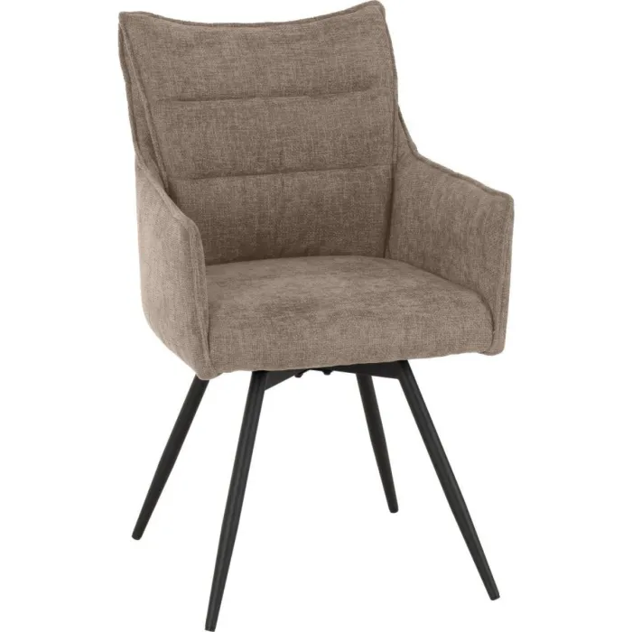 Lewis Carver Swivel Dining Chair - Fawn Fabric