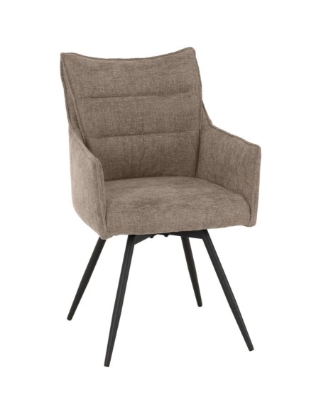 Lewis Carver Swivel Dining Chair - Fawn Fabric