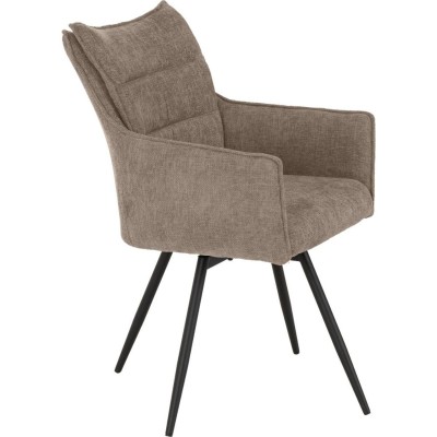 Lewis Carver Swivel Dining Chair - Fawn Fabric