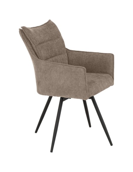 Lewis Carver Swivel Dining Chair - Fawn Fabric