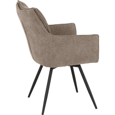 Lewis Carver Swivel Dining Chair - Fawn Fabric