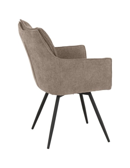 Lewis Carver Swivel Dining Chair - Fawn Fabric
