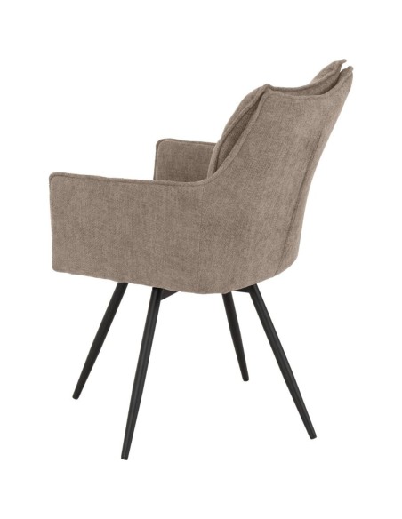 Lewis Carver Swivel Dining Chair - Fawn Fabric