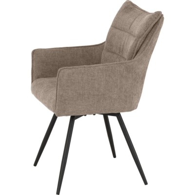 Lewis Carver Swivel Dining Chair - Fawn Fabric
