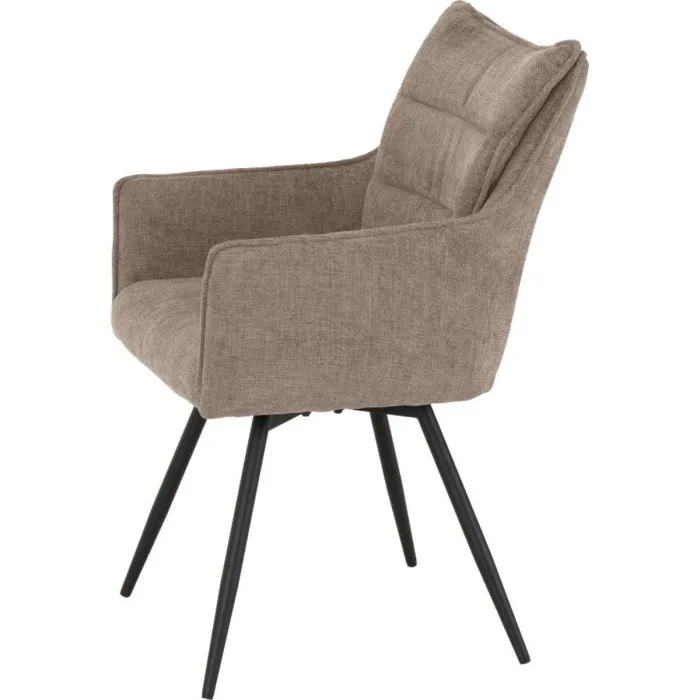 Lewis Carver Swivel Dining Chair - Fawn Fabric