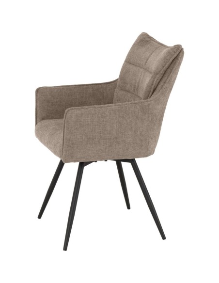 Lewis Carver Swivel Dining Chair - Fawn Fabric