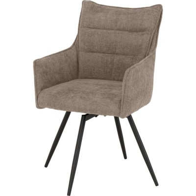 Lewis Carver Swivel Dining Chair - Fawn Fabric