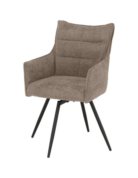 Lewis Carver Swivel Dining Chair - Fawn Fabric