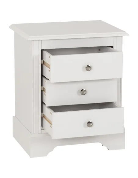 Stratford 3 Drawer Bedside Locker - White
