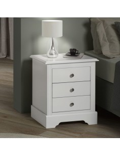 Stratford 3 Drawer Bedside Locker - White