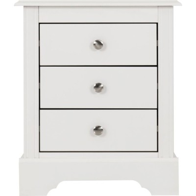 Stratford 3 Drawer Bedside Locker - White