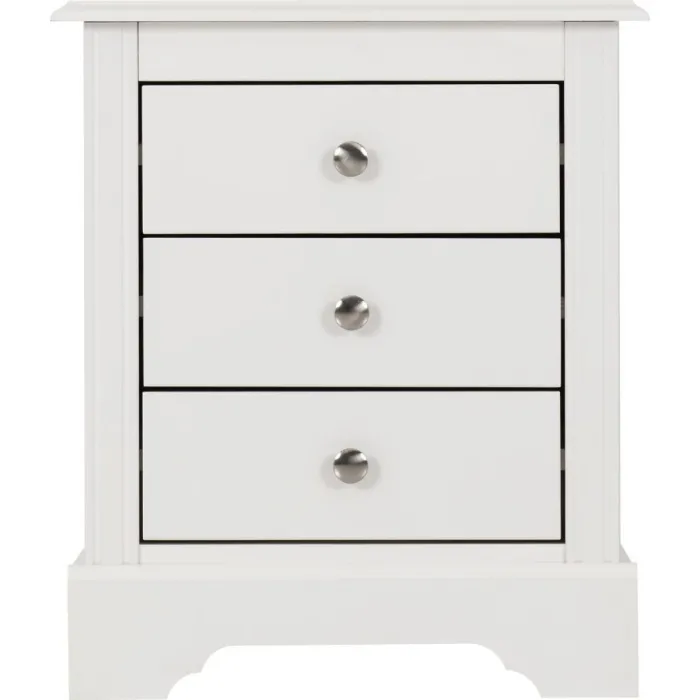 Stratford 3 Drawer Bedside Locker - White