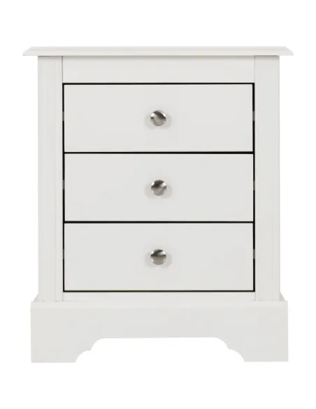 Stratford 3 Drawer Bedside Locker - White