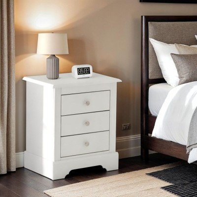 Stratford 3 Drawer Bedside Locker - White