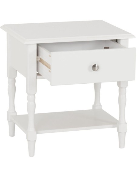 Stratford 1 Drawer Side Table - White