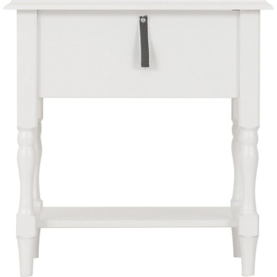 Stratford 1 Drawer Side Table - White