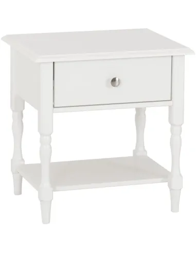 Stratford 1 Drawer Side Table - White