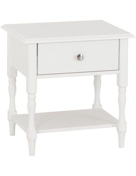 Stratford 1 Drawer Side Table - White