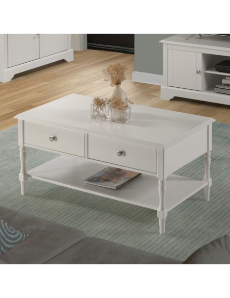 Stratford 2 Drawer Coffee Table - White