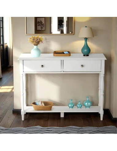 Stratford 2 Drawer Console Table - White