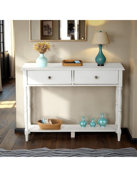 Stratford 2 Drawer Console Table - White