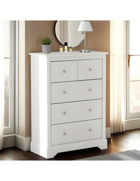 Stratford 3+2 Drawer Chest - White
