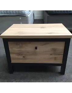 Leela 1 Door Bedside Locker - Tacho Oak/Black