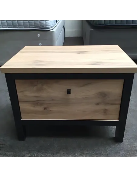 Leela 1 Door Bedside Locker - Tacho Oak/Black