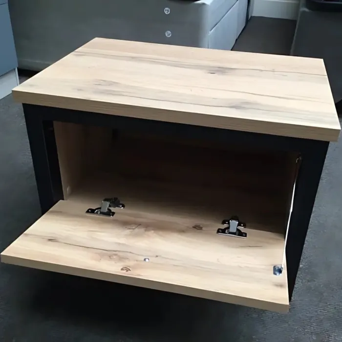 Leela 1 Door Bedside Locker - Tacho Oak/Black