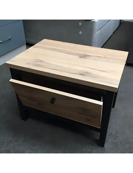 Leela 1 Door Bedside Locker - Tacho Oak/Black