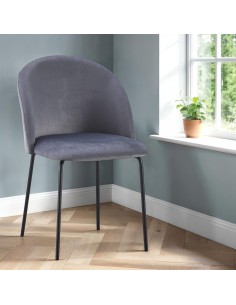 Boston Dining Chair - Grey Velvet
