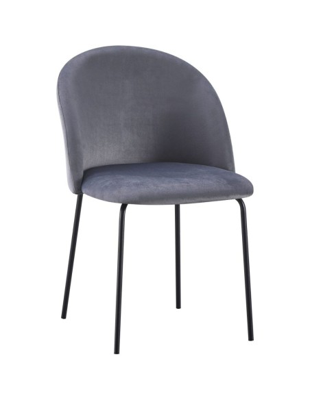 Boston Dining Chair - Grey Velvet
