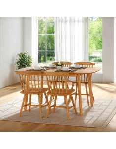 Emery Extending Dining Set (x4 Chairs) - Natural Oak Effect 2