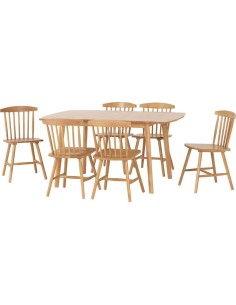 Emery Extending Dining Set (x6 Chairs) - Natural Oak Effect 2