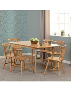 Emery Extending Dining Set (x6 Chairs) - Natural Oak Effect