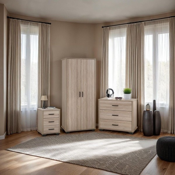 Oliver Trio Bedroom Set - Light Oak Effect