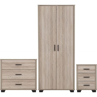 Oliver Trio Bedroom Set - Light Oak Effect