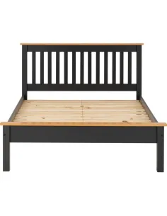 Monaco 4FT Low End Bed - Dark Grey/Oak Effect 2