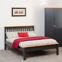 Monaco 4FT Low End Bed - Dark Grey/Oak Effect