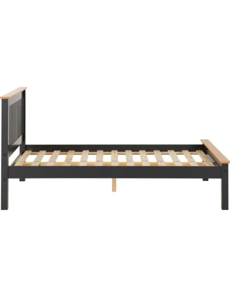 Monaco 4FT Low End Bed - Dark Grey/Oak Effect