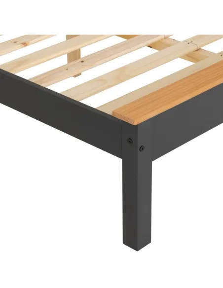 Monaco 4FT Low End Bed - Dark Grey/Oak Effect