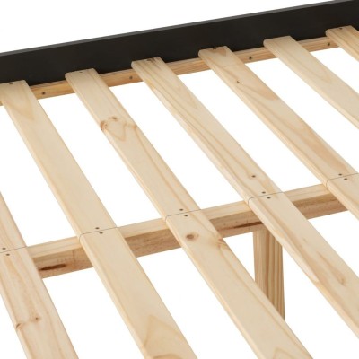 Monaco 4FT Low End Bed - Dark Grey/Oak Effect
