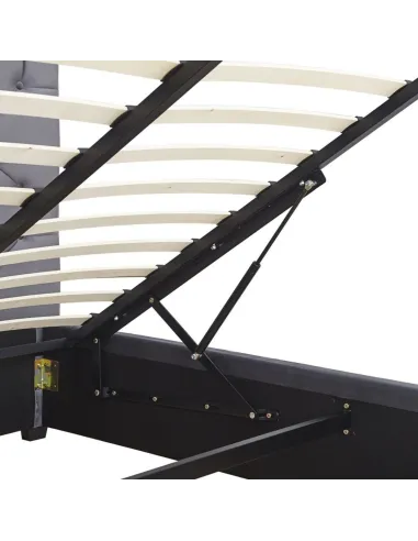 Madison 4FT6 Ottoman Bedframe - Grey Velvet Fabric