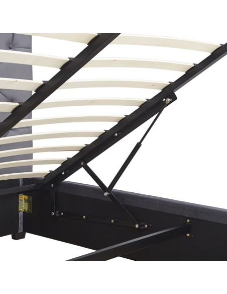 Madison 4FT6 Ottoman Bedframe - Grey Velvet Fabric