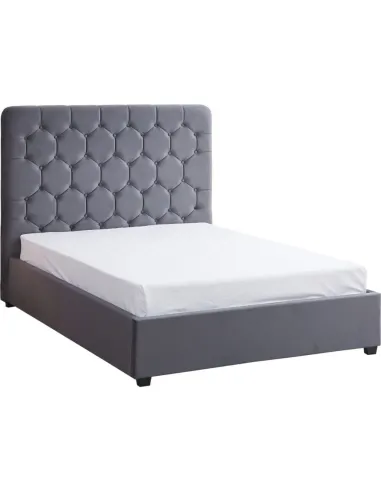 Madison 4FT6 Ottoman Bedframe - Grey Velvet Fabric