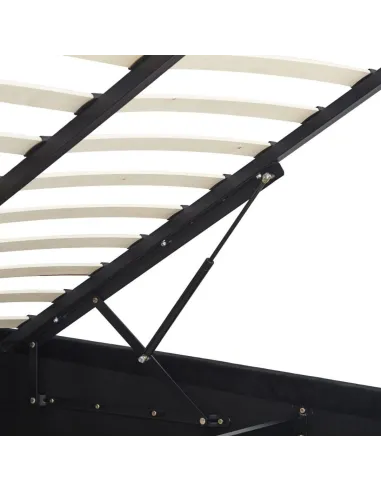 Madison 4FT6 Ottoman Bedframe - Black  Velvet Fabric