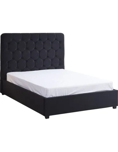 Madison 4FT6 Ottoman Bedframe - Black  Velvet Fabric